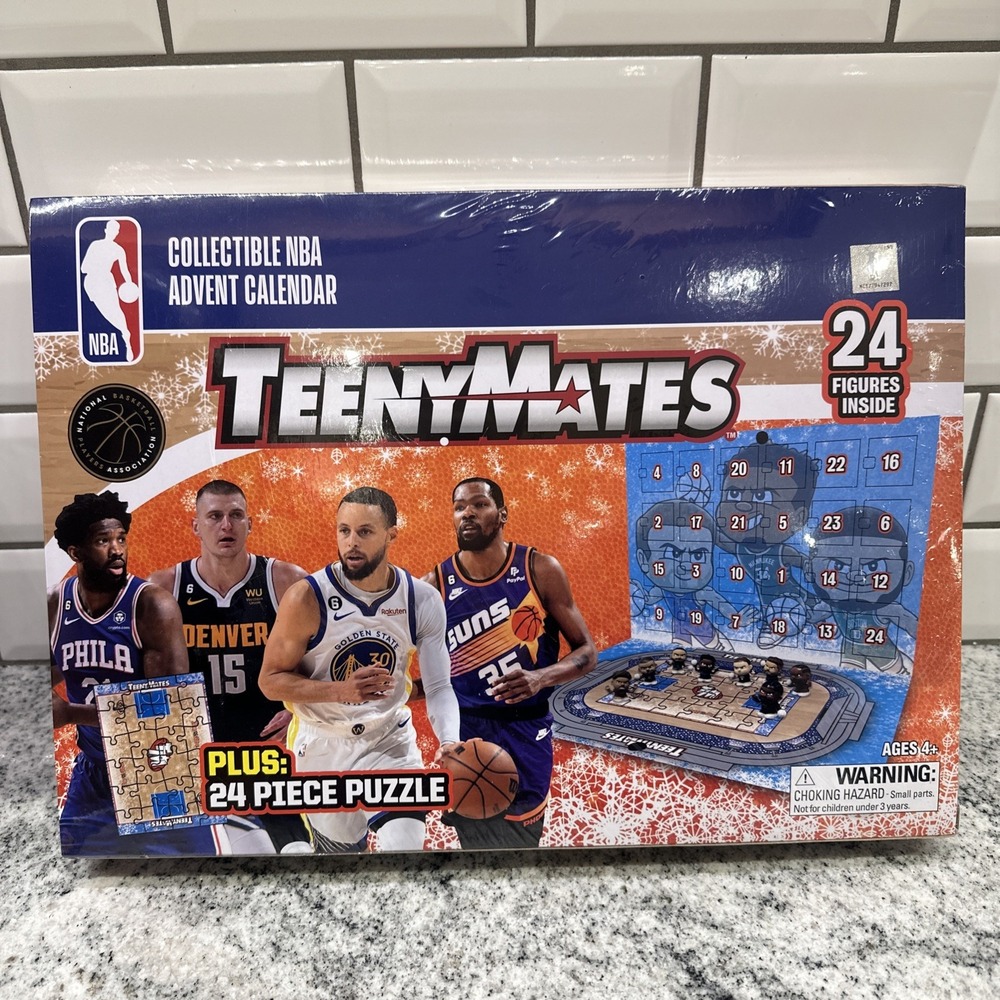 NBA TeenyMates Advent Calendar 2024 Includes 24 Figures and Puzzle New‎ Sealed